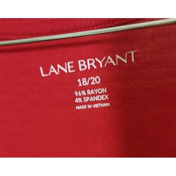 Lane Bryant Womens sz 18 20 red long sleeve vneck top  stretchy - Picture 3 of 9